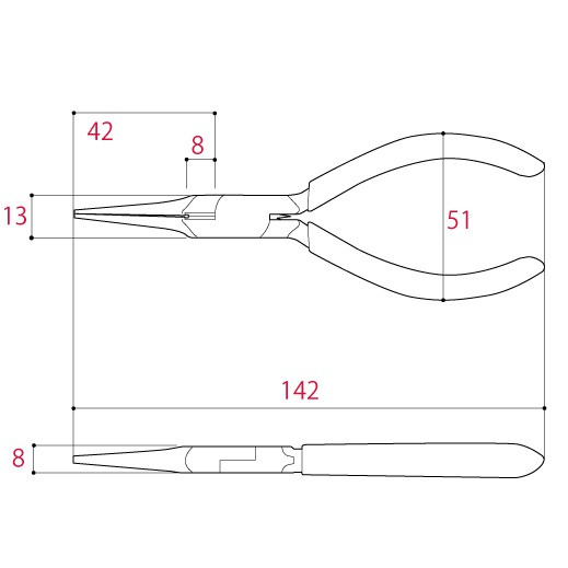 คีมปากแหลมเรียว-125-mm-5-นิ้ว-tsunoda-rn-125