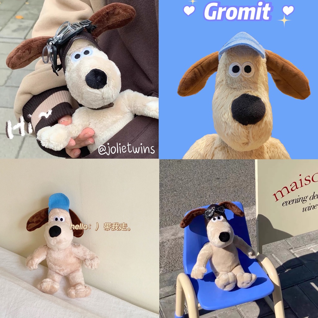 ส่งจากไทย-ตุ๊กตาน้องหมา-gromit-ตุ๊กตาน่ารัก-ขนาดปุ๊กปิ๊ก-พกพาง่าย-ส่งเป็นของขวัญให้เพื่อน-ให้แฟน-ใช้เป็นคู่น่ารัก