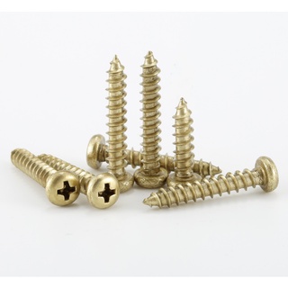[จํานวนมาก ราคาเยี่ยม] สกรูหัวกลม ทองเหลือง M3M3.5 M4M5 * 6X8 10 12 16 20 40