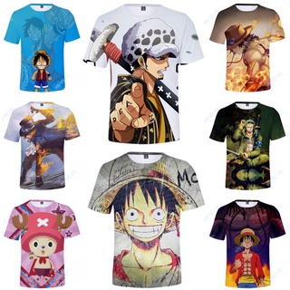 เสื้อยืด พิมพ์ลายอนิเมะ One Piece Monkey D Luffy Portgas D Ace Roronoa Zoro สําหรับเด็กผู้ชาย และเด็กผู้หญิง