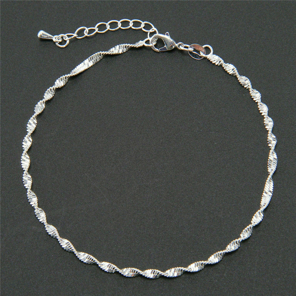 ภาพหน้าปกสินค้าNew Exquisite 925 Silver Anklet Women Jewelry Foot Chain จากร้าน super_aotuo1.th บน Shopee