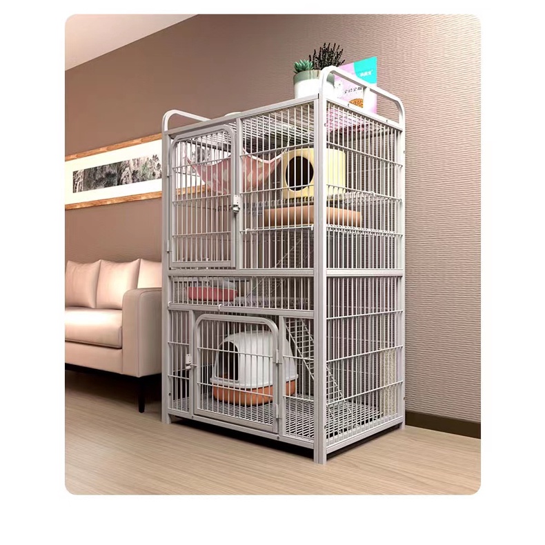 กรงแมวพับได้-cat-cage-กรงแมว3-4ชั้น-กรงแมวคอนโด-86x62x140cm-กรงสุนัขกรงพับได้กรงลวดสัตว์เลี้ยงกรงสัตว์เลี