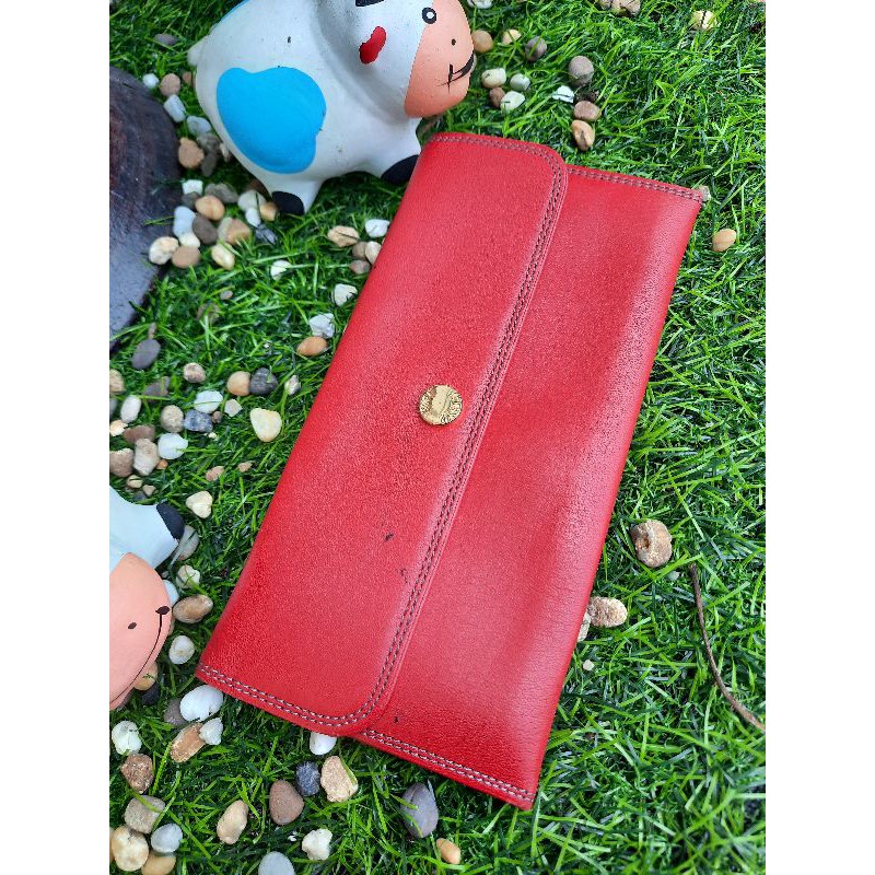 กระเป๋าสตางค์สีแดง Alan Flusser มือ 2 โกดังญี่ปุ่น | Shopee Thailand