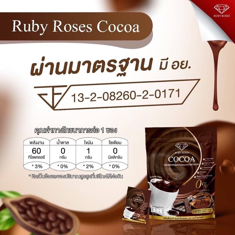 ภาพสินค้า️Ruby Roses Cocoa โกโก้ (1ห่อ มี 10ซอง) ️ จากร้าน saintcarebeautyshop บน Shopee ภาพที่ 3