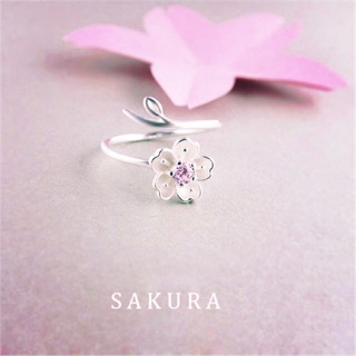 แหวนซากุระ แหวนดอกไม้ มินิมอล silver925 cherry blossoms ring