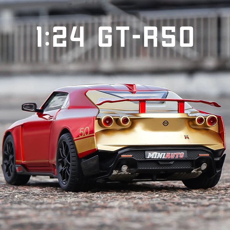 โมเดลรถยนต์-สเกล-1-24-nissan-gt-r50-โลหะผสม-ของเล่น-ของขวัญวันเกิด-สําหรับเด็กผู้ชาย