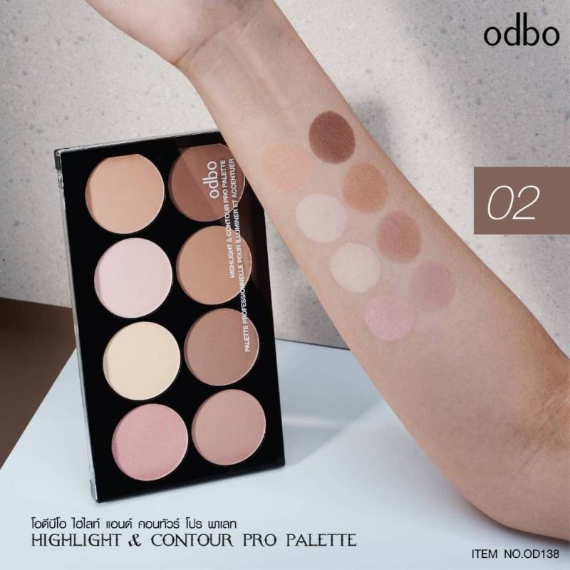 ODBO คอนทัวร์&ไฮไลต์ Highlight & Contour Pro Palette รุุ่น OD138 ...