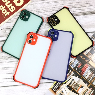OPPOA3S/A5S/F9/A5 2020/A53/A31/RENO4พร้อมส่งเคสกันกระแทก เคสกันเลนส์กล้อง ขอบสี เคสแฟชั่น เคสหลังขุ่น