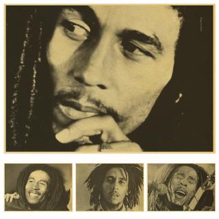 Bob Marley โปสเตอร์สไตล์วินเทจสําหรับตกแต่งบ้าน