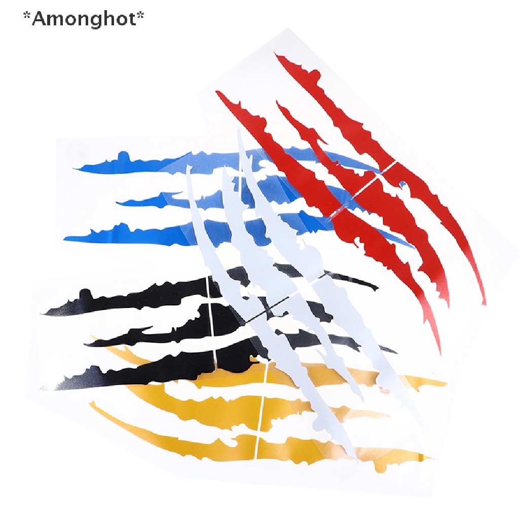 amonghot-สติกเกอร์สะท้อนแสง-ลายกรงเล็บมอนสเตอร์-สําหรับติดไฟหน้ารถยนต์