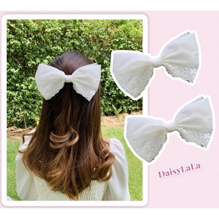 โบว์ติดผม โบว์น่ารักๆสีขาว ไม่ซ้ำใคร (งานhandmade) พร้อมส่ง