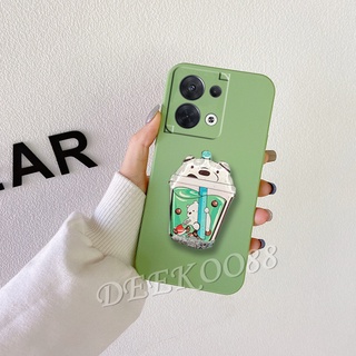 ใหม่ เคสโทรศัพท์มือถือ OPPO Reno 8 8Pro 8Z 7 7Pro 7Z 5G 4G 2022 New Phone Cell Case with Lovely Cute Cartoon Stand Holder Smartphone Casing Softcase TPU Back Cover Reno8 Reno7 Z Pro