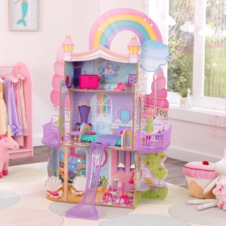 พร้อมส่ง บ้านตุ๊กตาแสนสนุก KidKraft Rainbow Dreamers Unicorn Mermaid Wooden Dollhouse with 15 Accessories