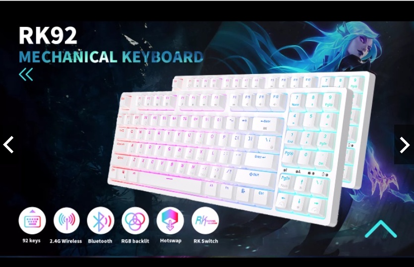 คีย์บอร์ดไร้สาย Royal Kludge RK92 Mechanical Keyboard | 3 Mode ...