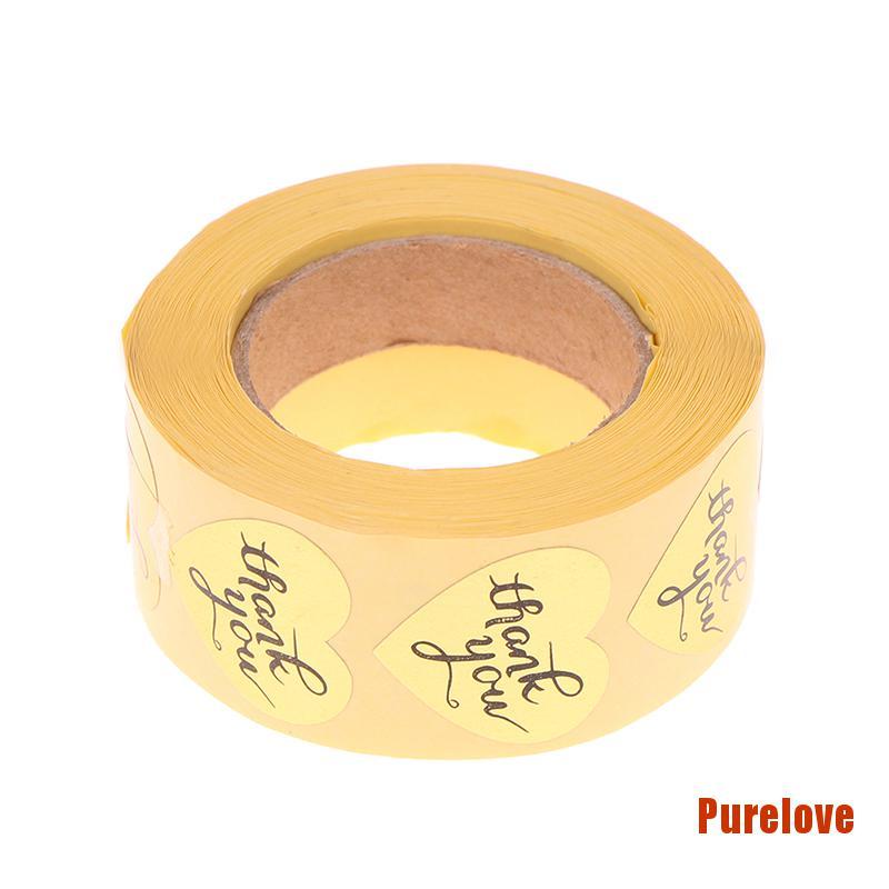 purelove-500-สติกเกอร์-thank-you-gold-heart-diy-สําหรับติดตกแต่ง