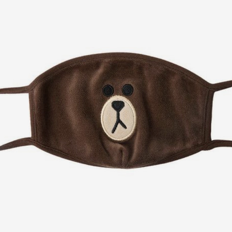หน้ากากอนามัยผ้า หมีบราวน์ Line friends ของแท้ Brown Line friends ...