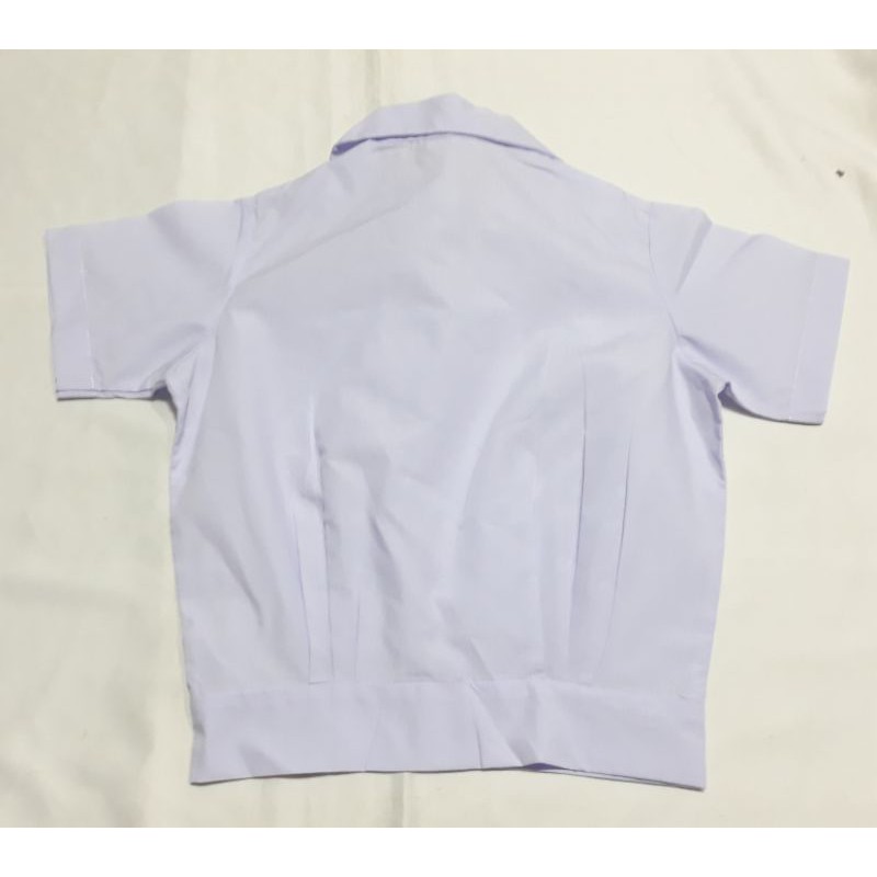 เสื้อเด็กอนุบาลฮาวายชายเอวจั้มและเอวดุมสีขาวมือ1-2