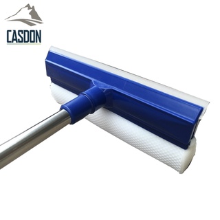 CASDON-แปรงทำความสะอาดรูปแบบใหม่ ไม้เช็ดกระจก ที่เช็ดทำความสะอาดกระจก พร้อมยางรีดน้ำในตัว รุ่น ME-J642