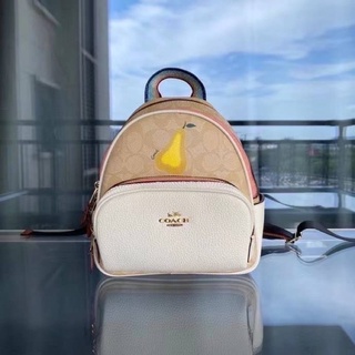 Coach Mini Court Backpack Pebble Leather w Radish