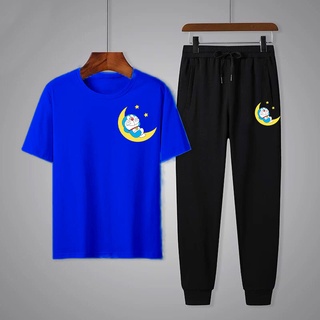 🔥 ใหม่ ! ชุดเซ็ทแฟชั่นเสื้อยืดสกรีนลาย+กางเกงขายาว ชุดเที่ยว กีฬา ออกกำลังกาย ทุกเทศกาล ⭐T726-KU726