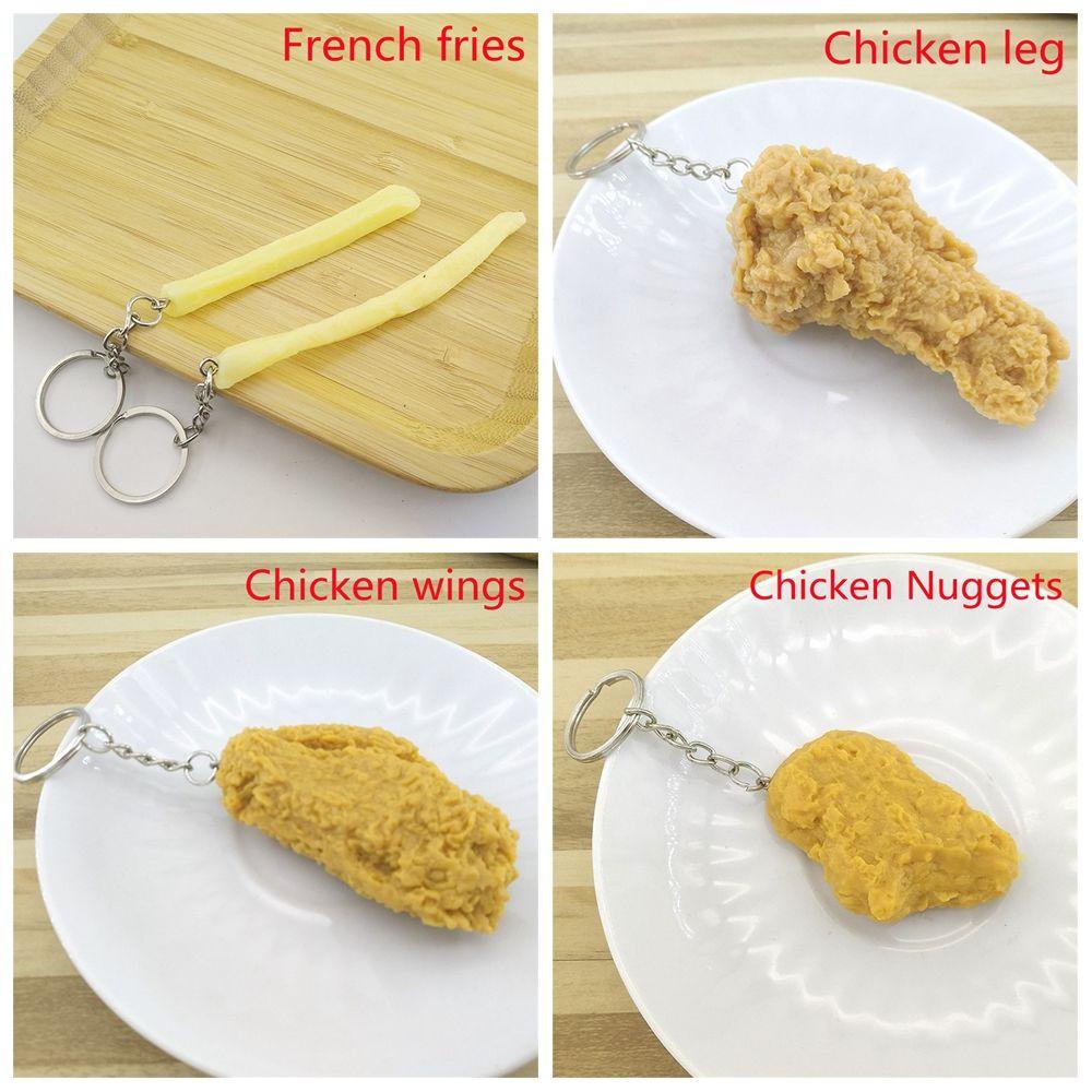 chink-พวงกุญแจ-จี้อาหารจําลอง-รูปไก่ทอด-ของเล่นสําหรับเด็ก