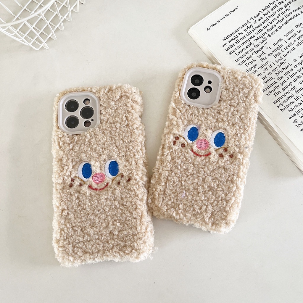 เคสงานขน-เคสตุ๊กตา-เคสงานตุ๊กตา-หน้ายิ้มสีน้ำตาล