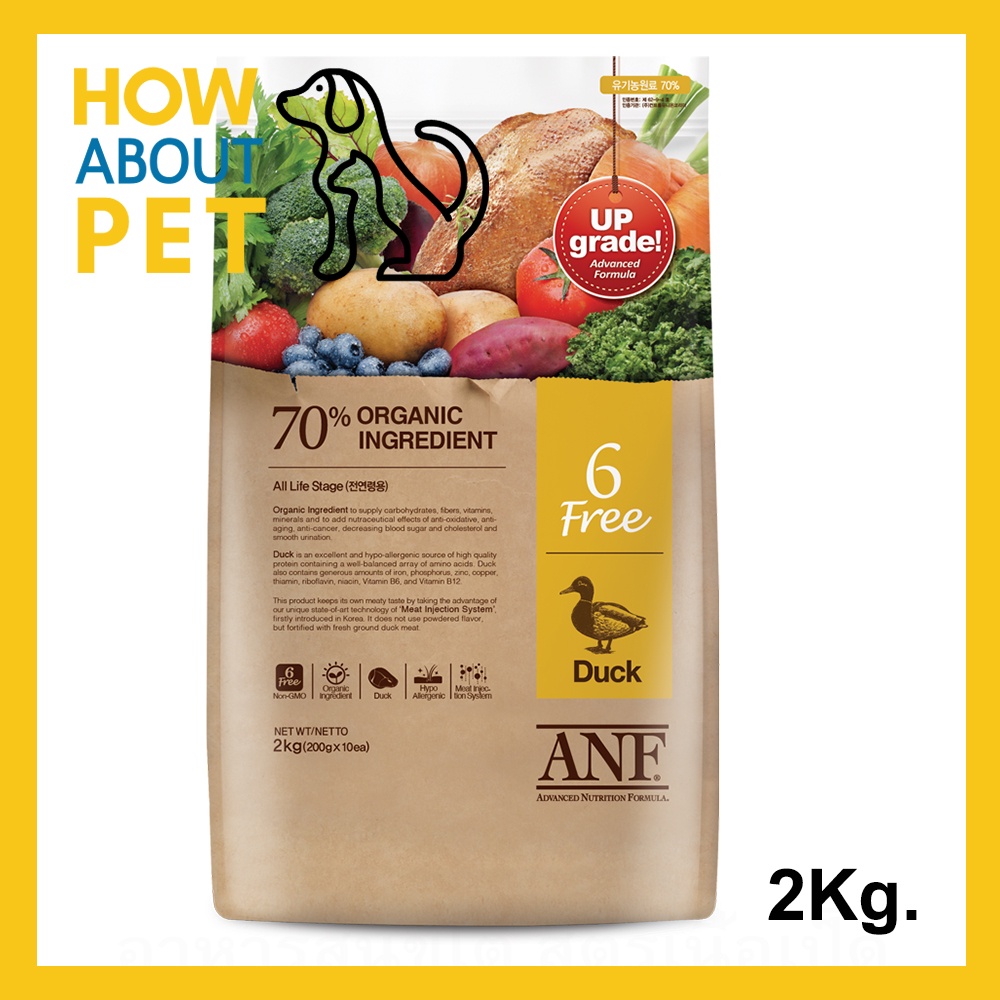 [2Kg] อาหารสุนัข ANF 6 Free Duck Dog Food for All Breeds and Ages สูตร