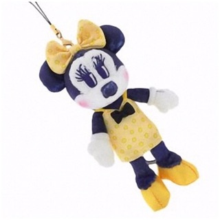 แท้ 100% จากญี่ปุ่น พวงกุญแจ ดิสนีย์ มินนี่ เมาส์ Disney Minnie Mouse Plush Doll Cell Phone Charm (Dot Yellow)