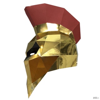 ✼Creative handmade golden mask performance party หมวก props อัศวินหมวก lol pansen COS Spartan helmet