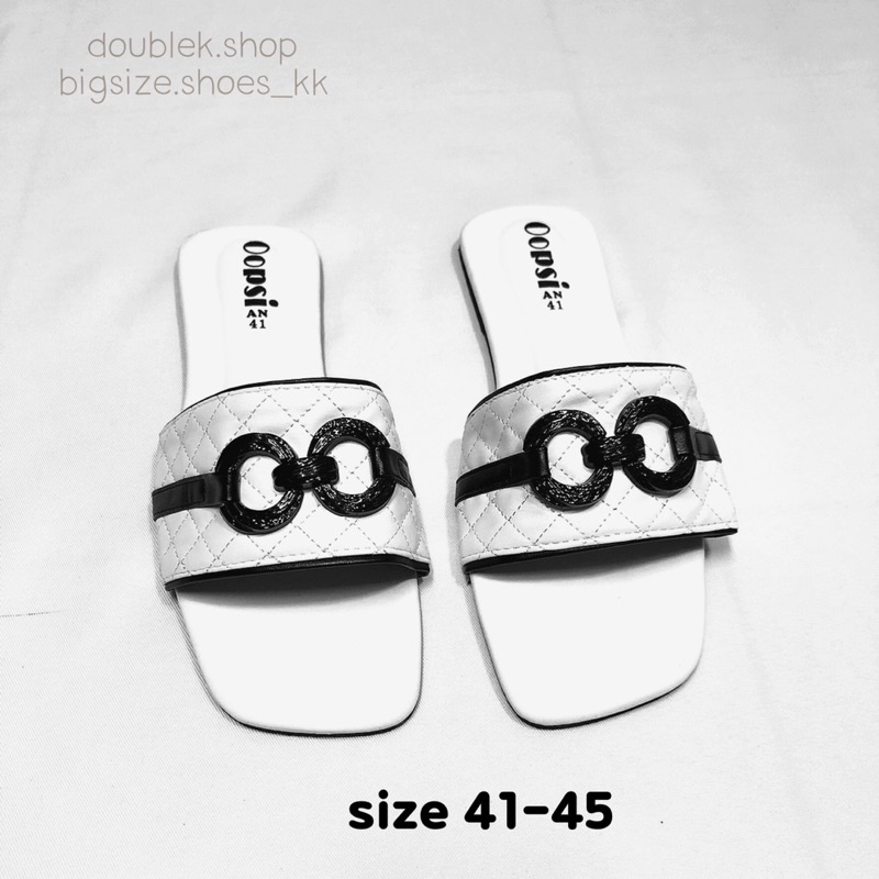 149-พร้อมส่ง-ไซส์ใหญ่-41-45-แตะสวม-ส้นแบน