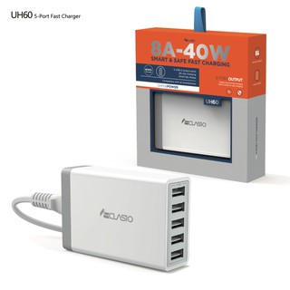 หัวชาร์จเร็ว AiPower Fast Charge หัวปลั๊กไฟ ขนาด 5 ช่อง จ่ายไฟสูงสุด 40W รุ่น UH60