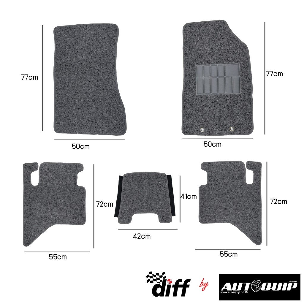 diff-พรมปูพื้นรถยนต์-พรมใยไวนิล-พรมเข้ารูป-honda-jazz-2008-ปัจจุบัน-5ชิ้น-ชุด