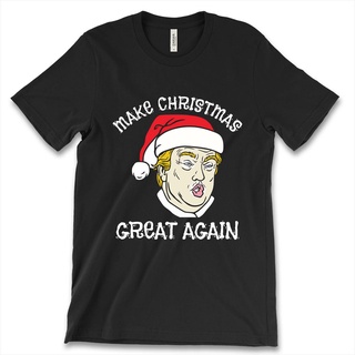 เสื้อยืดวินเทจเสื้อยืดผ้าฝ้าย พิมพ์ลาย Donald Trump Make Christmas great Again MAGA BPgobj26GPonbh49 สําหรับผู้ชายS-5XL