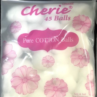 สินค้า สำลี สำลีก้อน ตราเชอร์รี่ Cherie 45 Balls สำลี 45 ก้อน