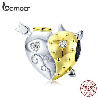 BAMOER Angel and Devil Charm Bead Fit For Bangle DIY 925 Sterling Silver