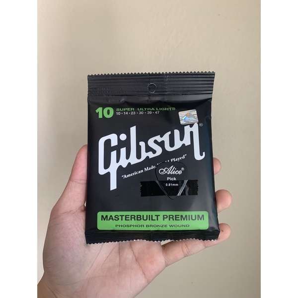 สายกีต้าร์โปร่งgibson-เบอร์10-คุณภาพดีเยี่ยม-guitar-string-สายนิ่ม-เสียงดี-ถูกสุด