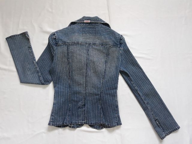 เสื้อแจ็คเก็ตยีนส์-เสื้อคลุมยีนส์แขนยาว-stretch-denim