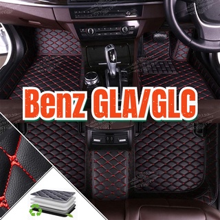 [พร้อมส่ง] สำหรับ Mercedes-Benz GLA GLC W156 W247  W253 W253 GLA200 GLA250 GLA35 GLA45  GLC220 GLC250 GLC300 GLC43 พรมปูพื้นรถยนต์ -3 ชิ้นกันน้ำกันฝุ่นกันกระแทกกันกระแทกด้านหน้าและด้านหลังพรมพรมหนัง PU