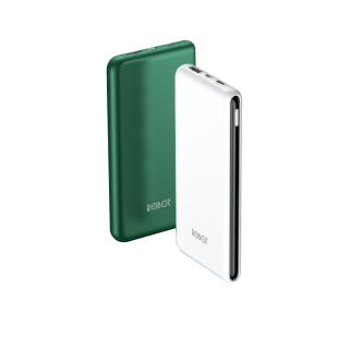 [สินค้าขายดี] ROBOT รุ่น RT180/RT31 แบตสำรอง 10000mah พาวเวอร์แบงค์ (มี มอก.) เบาบาง ชาร์จเร็วยิ่งขื้น พร้อมสายชาร์จ มีช่องเสียบอินพุต Micro/Type-C ประกัน1ปี