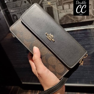 (แท้ 💯%‼ Factory) 78229 FOLDOVER WRISTLET IN SIGNATURE CANVAS