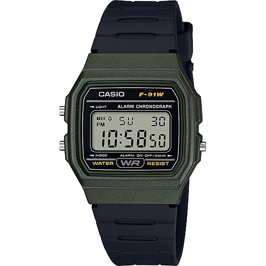 Casio นาฬิกาข้อมือผู้ชาย/ผู้หญิง สายเรซิน รุ่น F-91W ของแท้ประกัน - Main Image