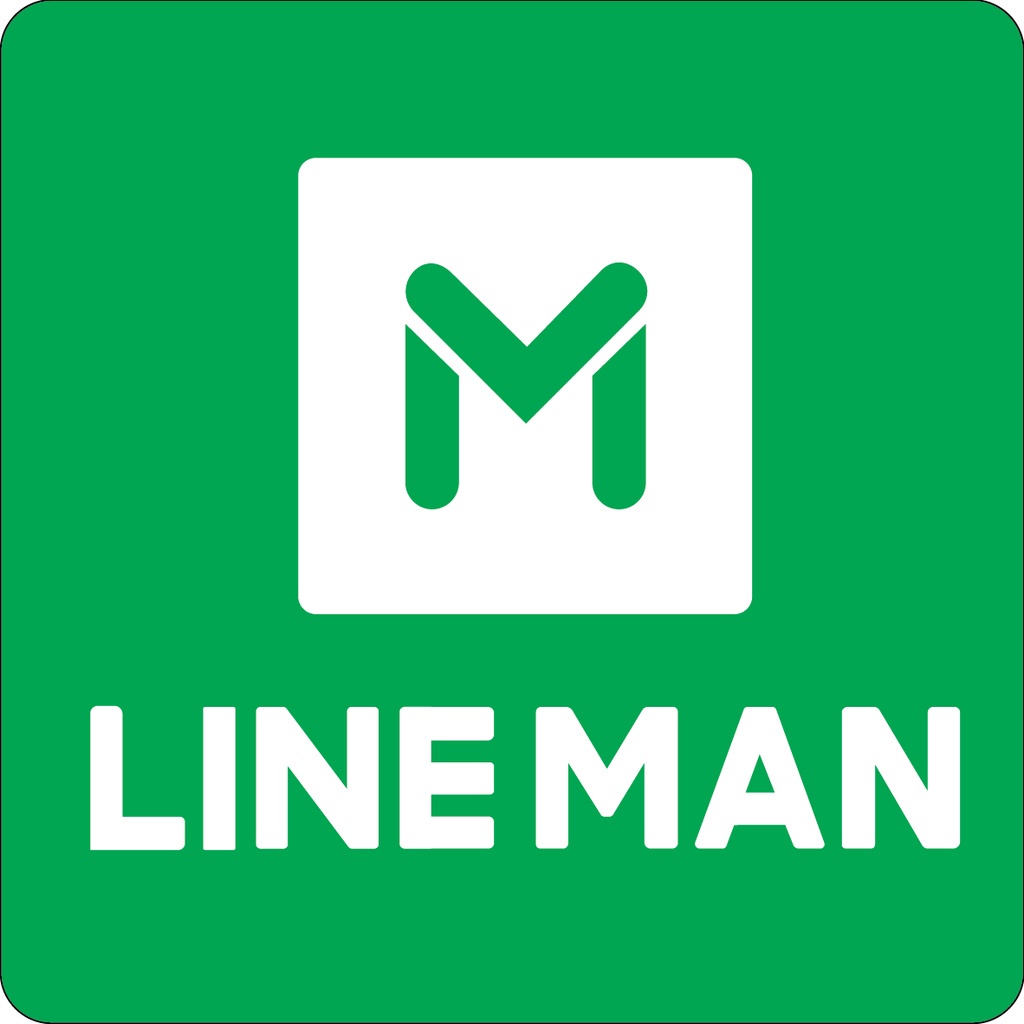 สติ๊กเกอร์-แอพเดริเวอรี่-line-man-พื้นเขียว-สติ๊กเกอร์ติดกระจกกันน้ำ-คุณภาพดี