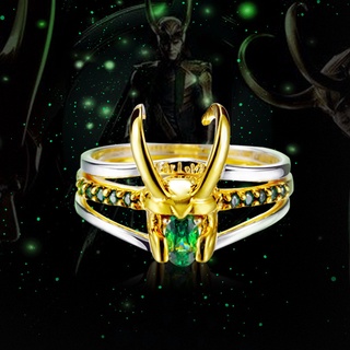 แหวนเพทาย ลายตัวละครภาพยนตร์ Loki 2022 เครื่องประดับ สําหรับผู้ชาย 3 ชิ้น ต่อชุด