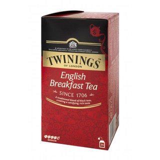 Twinings Engish Breakfast Tea 2กรัม x 25 ทไวนิงส์ ชาอิงลิช เบรกฟาสต์ ชาอังกฤษ 2กรัม x 25/1 กล่อง