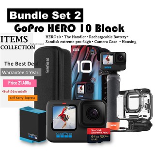 ภาพขนาดย่อของภาพหน้าปกสินค้ากล้องโกโปร Gopro HERO10 Black ชุดอุปกรณ์แท้ทั้งหมด 5.3K วิดีโอและภาพถ่าย 23Mp Hypersmooth จากร้าน items_collection บน Shopee ภาพที่ 1