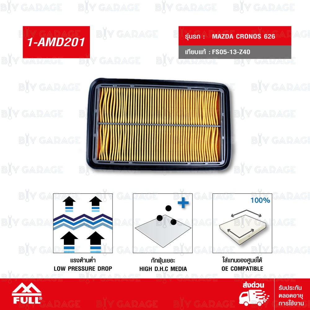 full-ไส้กรองอากาศ-กรองอากาศ-ใช้สำหรับ-mazda-cronos-626-มาสด้า-โครโนส-626-fs05-13-z40-1-amd201