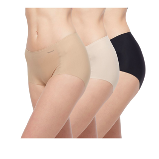Wacoal Oh My Nudes Panty แพ็ค 3 ชิ้น กางเกงในไร้ตะเข็บ รุ่น WU4999/WU4T99 สีเบจ-ดำ-โอวัลติน (BE-BL-OT)