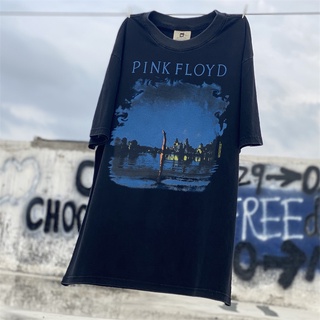 เสื้อยืดโอเวอร์ไซส์Pink Floyd Pink Floyd band เสื้อยืดลําลอง แขนสั้น พิมพ์ลาย สไตล์สตรีท เข้ากับทุกการแต่งกาย แฟชั่นฤดูร