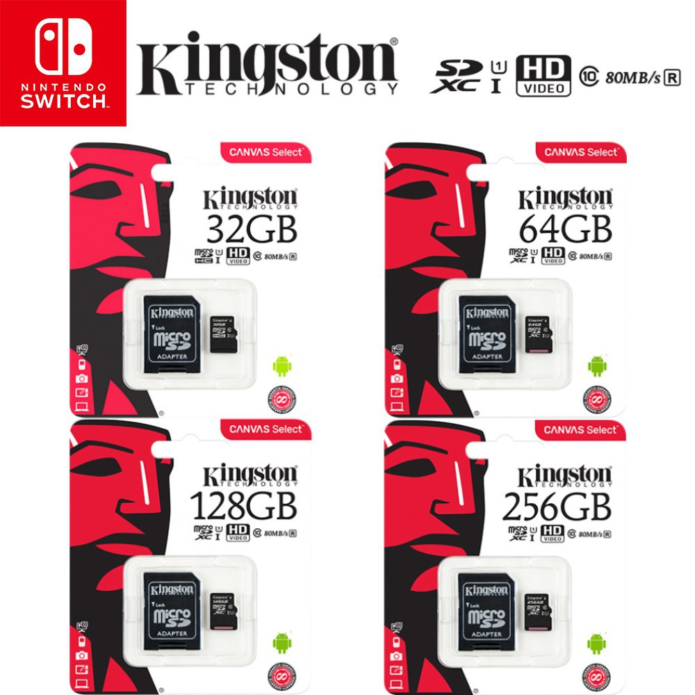 การ์ดหน่วยความจําอุปกรณ์เสริม Nintendo Switch Kingston Micro Sd Class 10  Sdhc / Sdxc 32 Gb / 64 Gb | Shopee Thailand