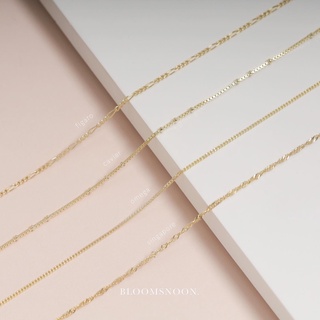 Bloomsnoon, Chain Necklace สร้อยพื้นเงินแท้ชุบทอง18K (silver925)